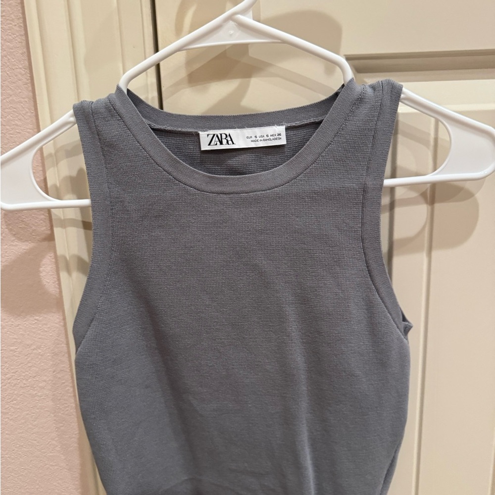 Zara Gray Sleeveless Tank Top